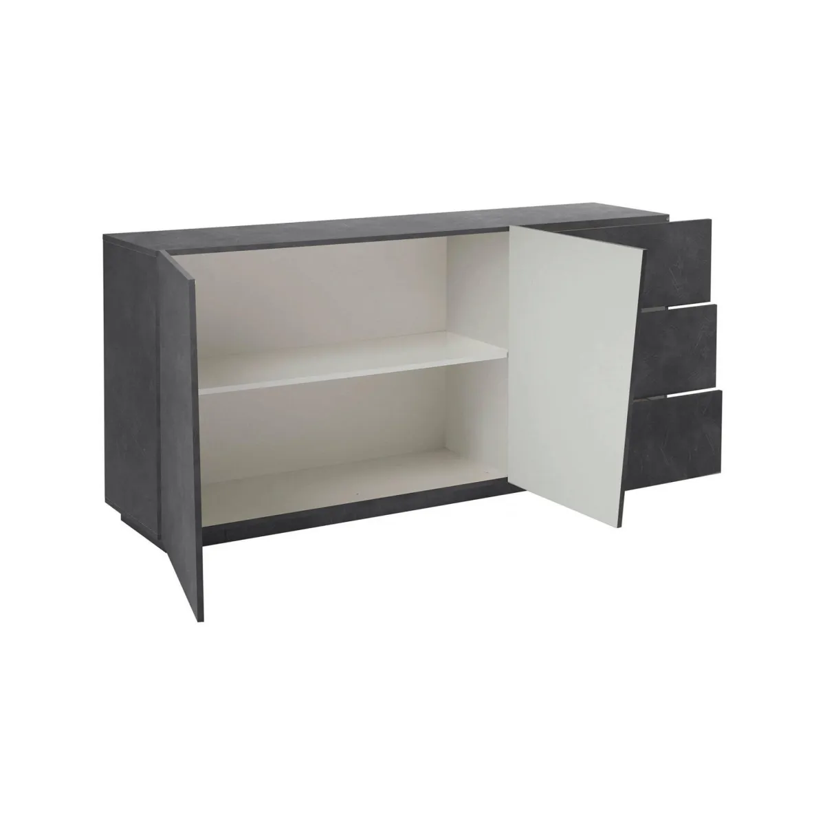 Cucina|Madie > Dmora Credenza ardesia 180x43x86h cm 2 ante e 3 cassetti - Ariet Grigio Ardesia