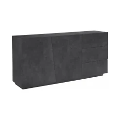 Cucina|Madie > Dmora Credenza ardesia 180x43x86h cm 2 ante e 3 cassetti - Ariet Grigio Ardesia