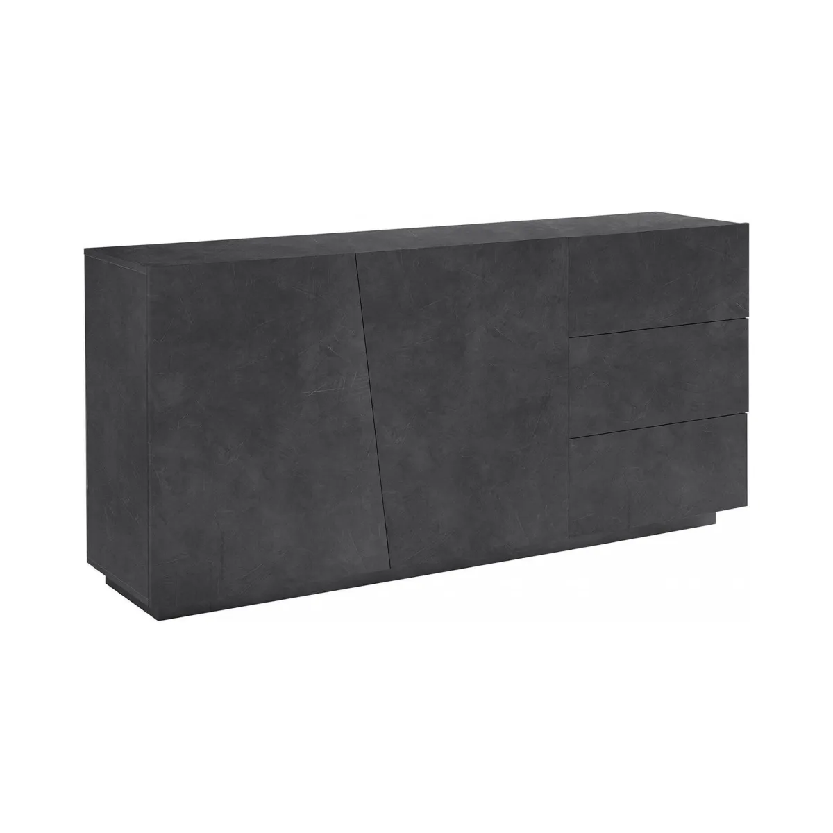 Cucina|Madie > Dmora Credenza ardesia 180x43x86h cm 2 ante e 3 cassetti - Ariet Grigio Ardesia