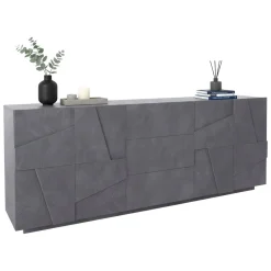 Credenza ardesia 224x44x86h cm 4 ante e 3 cassetti - Zeus