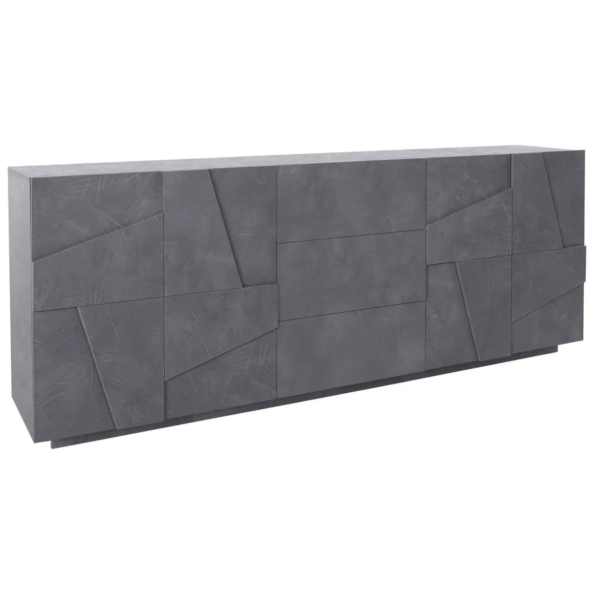 Credenza ardesia 224x44x86h cm 4 ante e 3 cassetti - Zeus