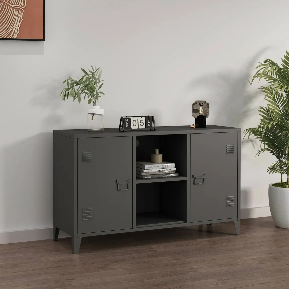 Credenza ardesia 120x40x73h cm 2 ante - Friddi