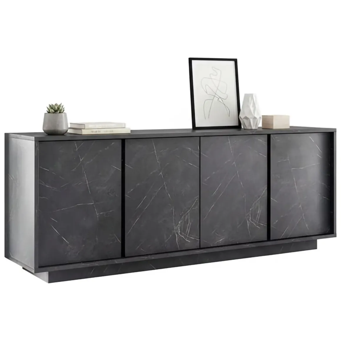 Credenza ardesia 180x43x79h cm 4 ante - Nika