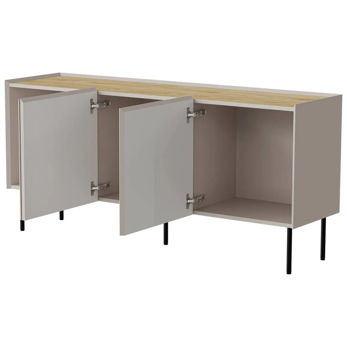 Credenza beige e rovere 150x40x70h cm 3 ante - Verrone