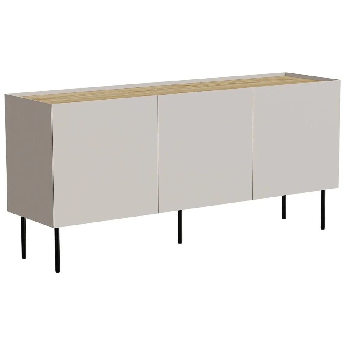 Credenza beige e rovere 150x40x70h cm 3 ante - Verrone