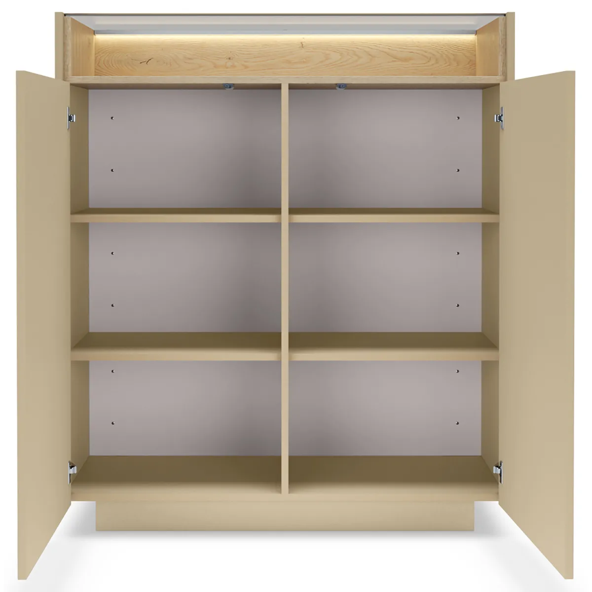 Credenze > Dmora Credenza Beige Marrone 4 Ripiani Apertura Battente 103x40x119h cm, 2 Ante - Halane Marrone, Beige