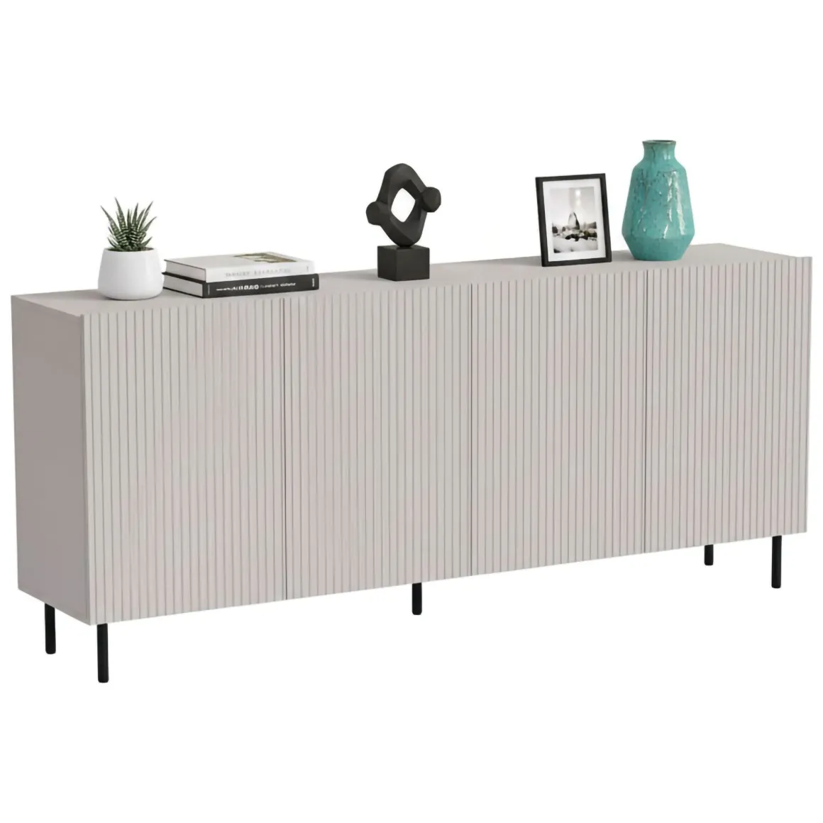 Credenza beige 200x42x82h cm 4 ante - Corana