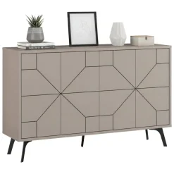Madie|Credenze > Dmora Credenza 123x35x62h cm 4 ante - Earl Beige