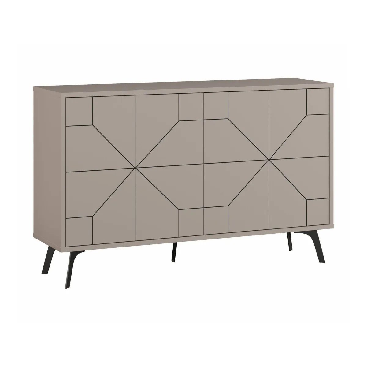 Madie|Credenze > Dmora Credenza 123x35x62h cm 4 ante - Earl Beige