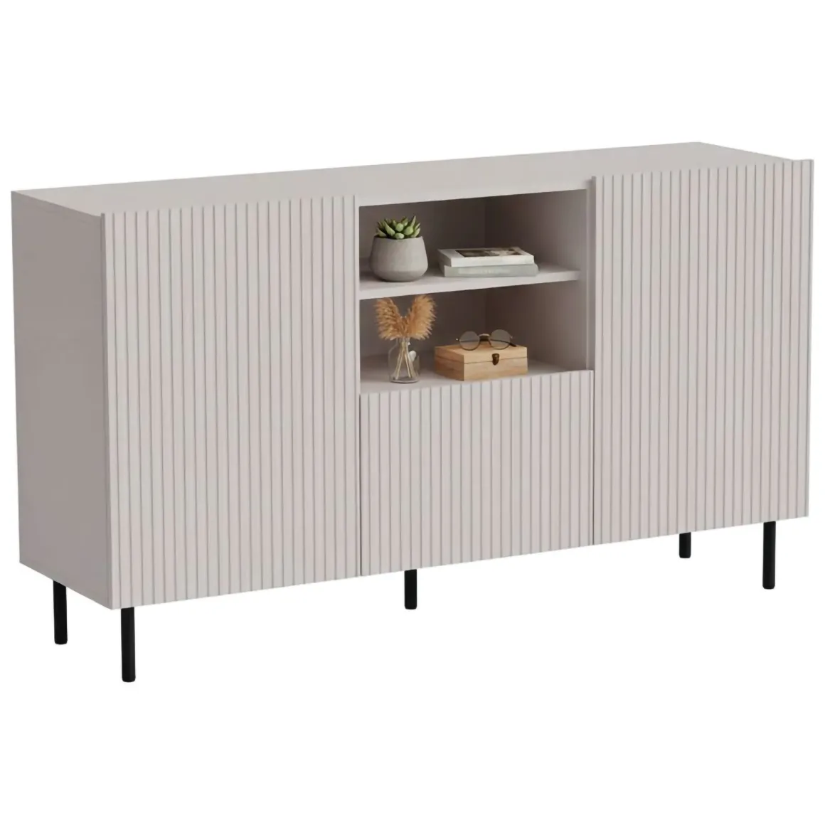 Credenza beige 150x42x82h cm 2 ante e 1 cassetto - Malo