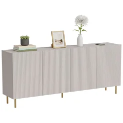Madie|Credenze > Dmora Credenza beige 200x42x82h cm 4 ante - Londa Beige Cashmere