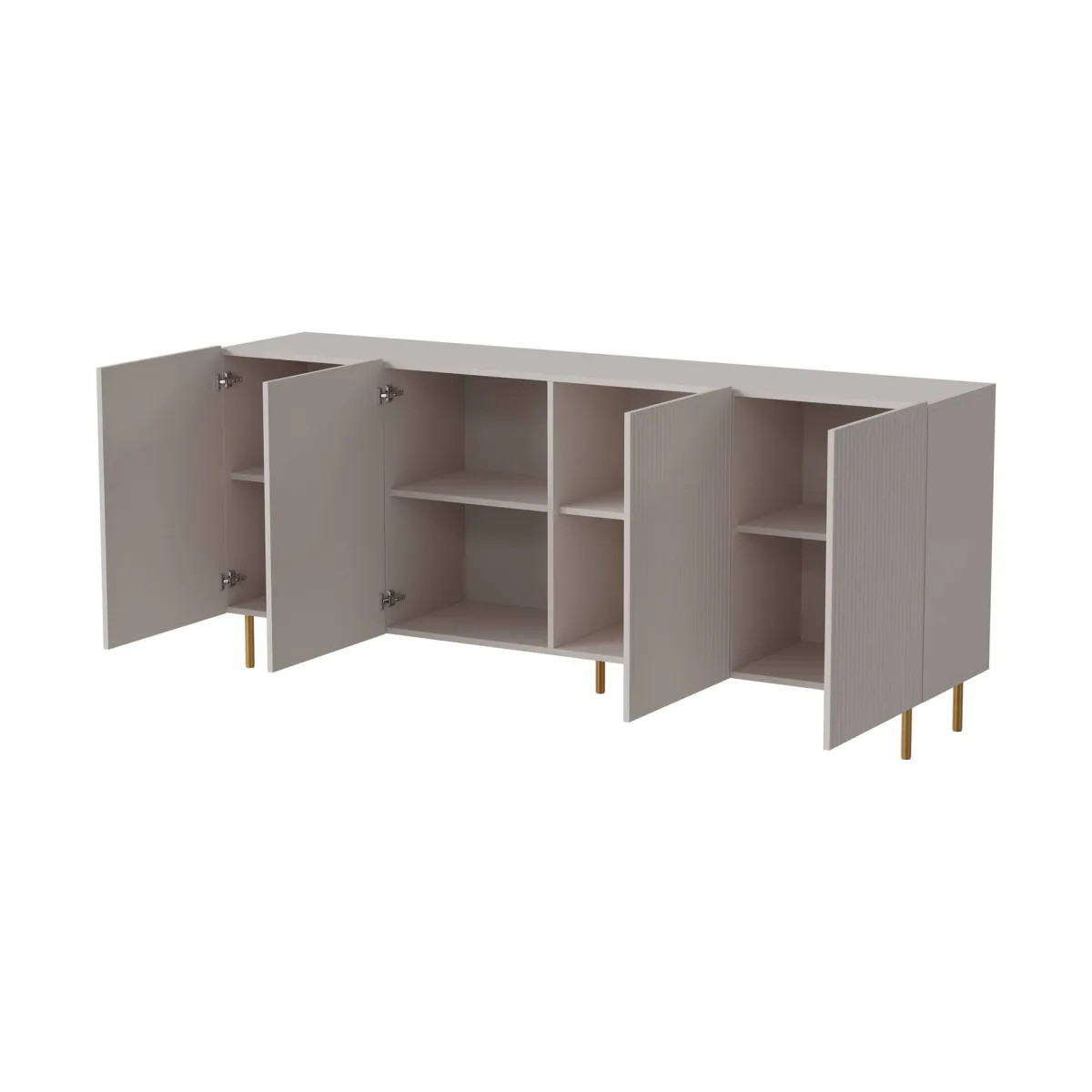 Madie|Credenze > Dmora Credenza beige 200x42x82h cm 4 ante - Londa Beige Cashmere