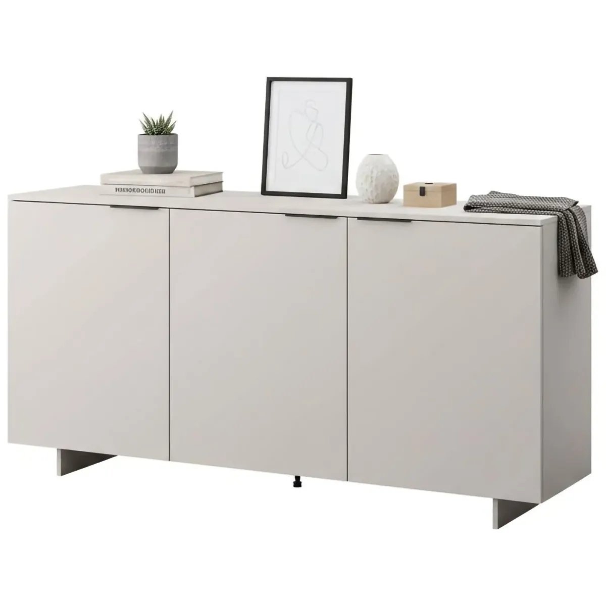 Madie|Credenze > Dmora Credenza beige 180x41x90h cm 3 ante - Neto Beige Cashmere