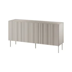 Madie|Credenze > Dmora Credenza beige 150x42x75h cm 3 ante - Spirano Beige Cashmere