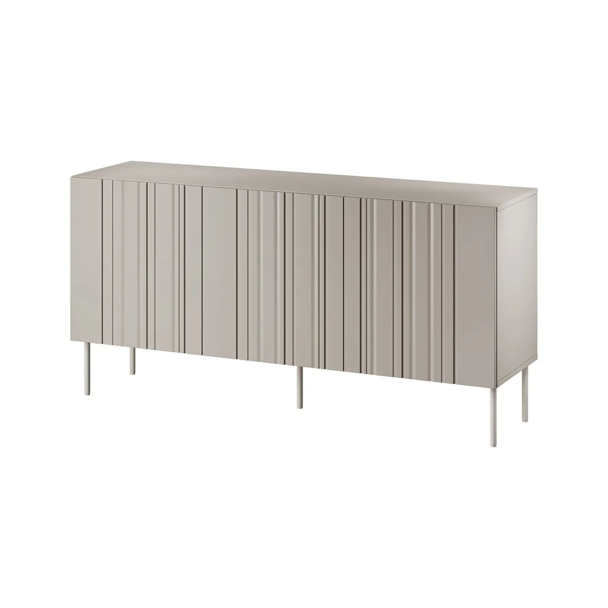 Madie|Credenze > Dmora Credenza beige 150x42x75h cm 3 ante - Spirano Beige Cashmere
