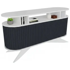Credenza bianca e antracite 150x43x75h cm 2 ante - Joy
