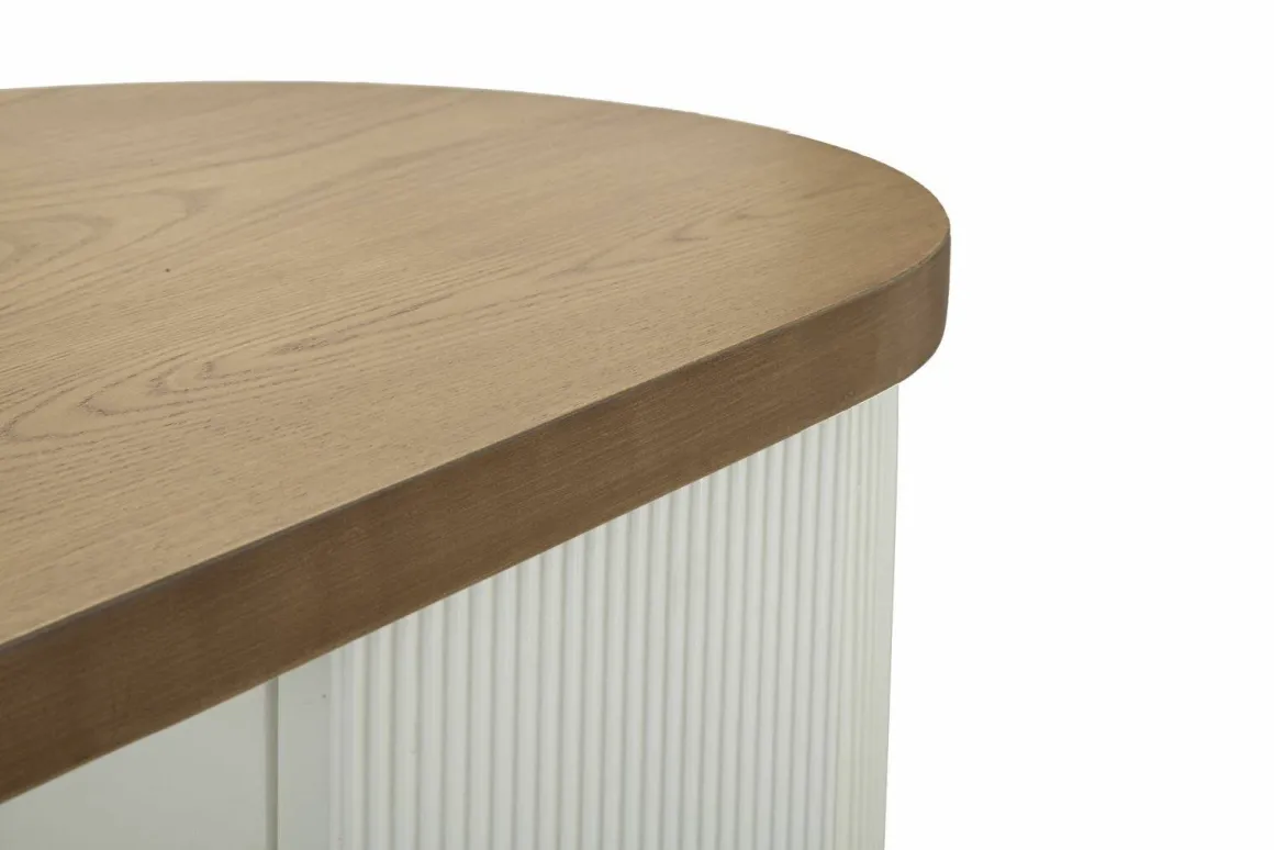 Credenza bianca e marrone 121x41x90h cm 2 ante - Ferrule