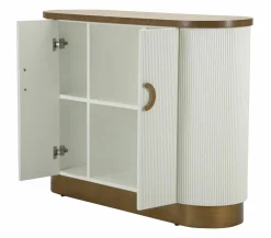 Credenza bianca e marrone 121x41x90h cm 2 ante - Ferrule