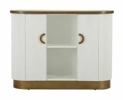 Credenza bianca e marrone 121x41x90h cm 2 ante - Ferrule