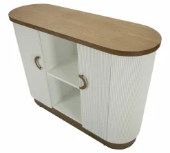 Credenza bianca e marrone 121x41x90h cm 2 ante - Ferrule