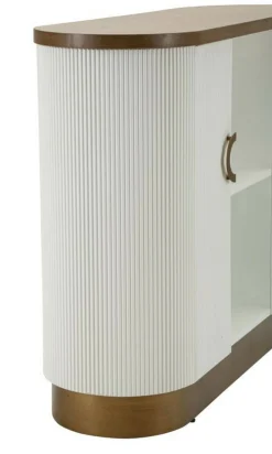 Credenza bianca e marrone 121x41x90h cm 2 ante - Ferrule
