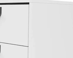 Credenza bianca e nera 101x40x72h cm 1 anta e 2 cassetti - Arconate