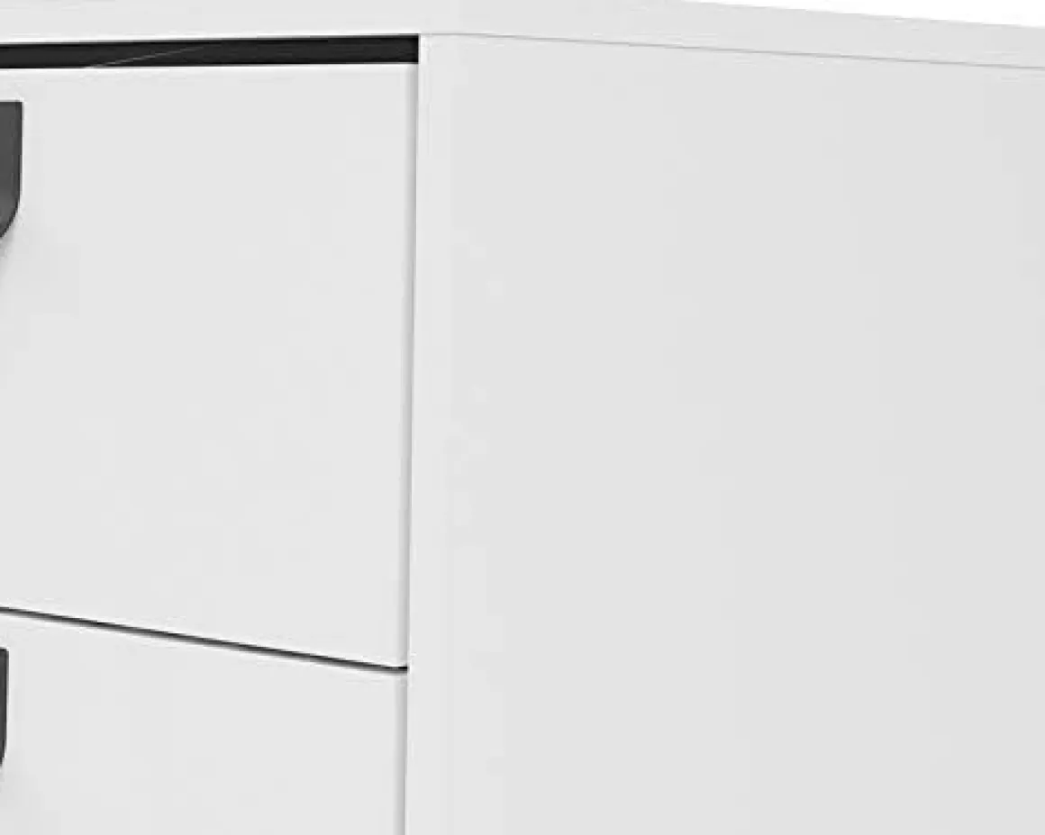 Credenza bianca e nera 101x40x72h cm 1 anta e 2 cassetti - Arconate