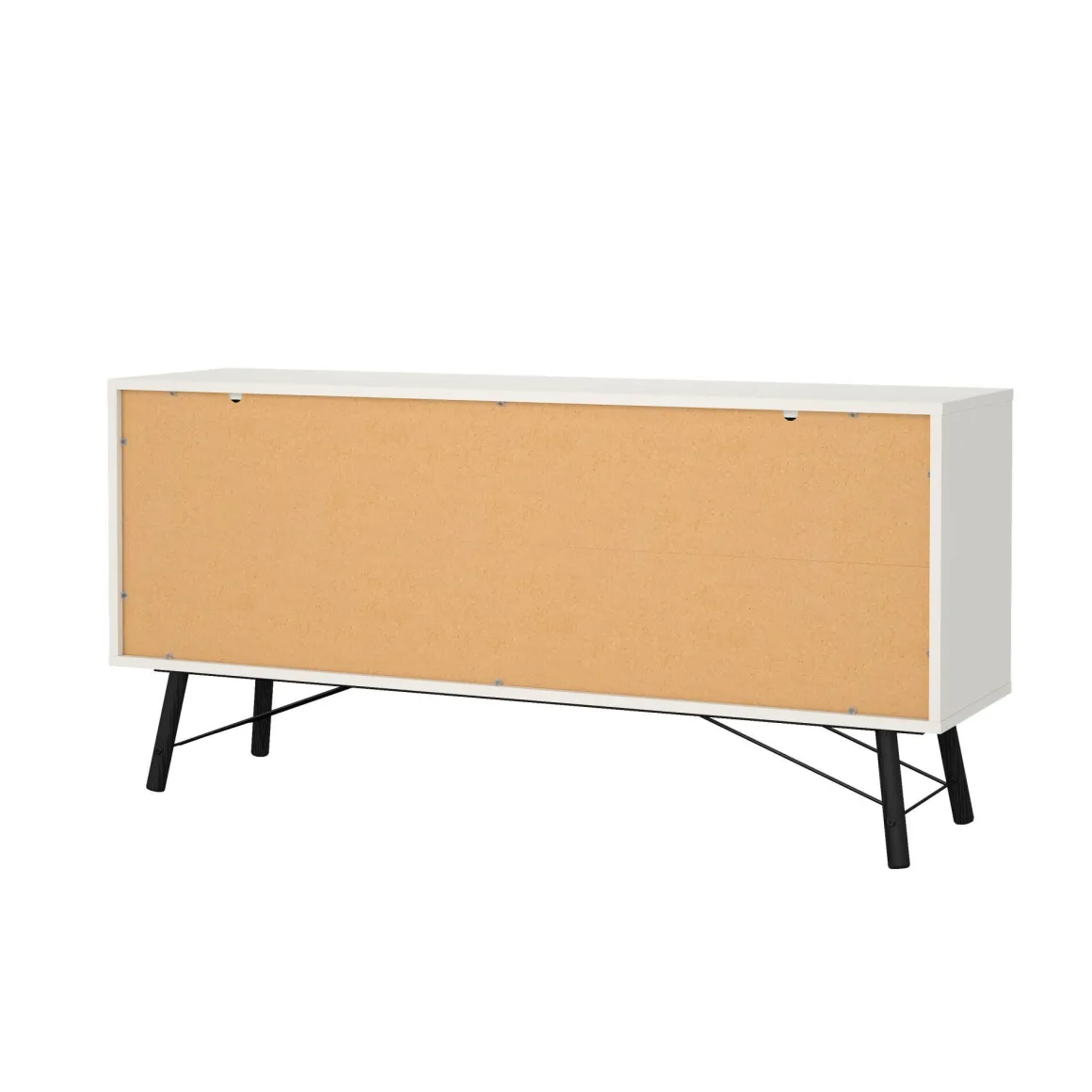 Credenza bianca e nera 150x40x72h cm 2 ante e 2 cassetti - Manyi