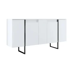 Credenza bianca e nera 160x35x80h cm 4 ante - Arta