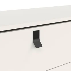 Madie|Credenze > Dmora Credenza bianca e nera 150x40x94h cm 6 cassetti - Anturio Nero, Bianco