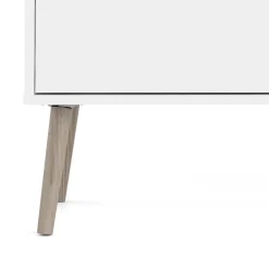 Madie|Credenze > Dmora Credenza bianca e quercia 195x39x81h cm 3 ante e 3 cassetti - Anima Marrone, Bianco Quercia