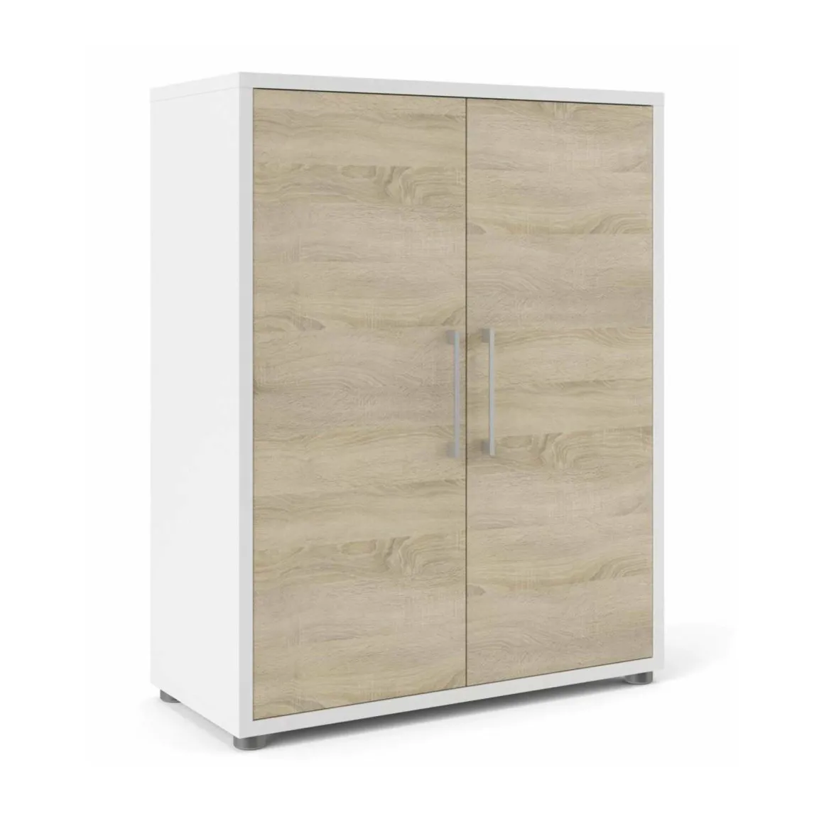 Credenza bianca e quercia 89x40x113h cm 2 ante - Warszawa