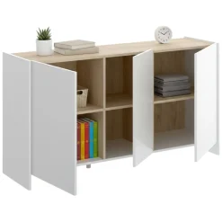 Credenza bianca e rovere 138x42x76h cm 3 ante - America
