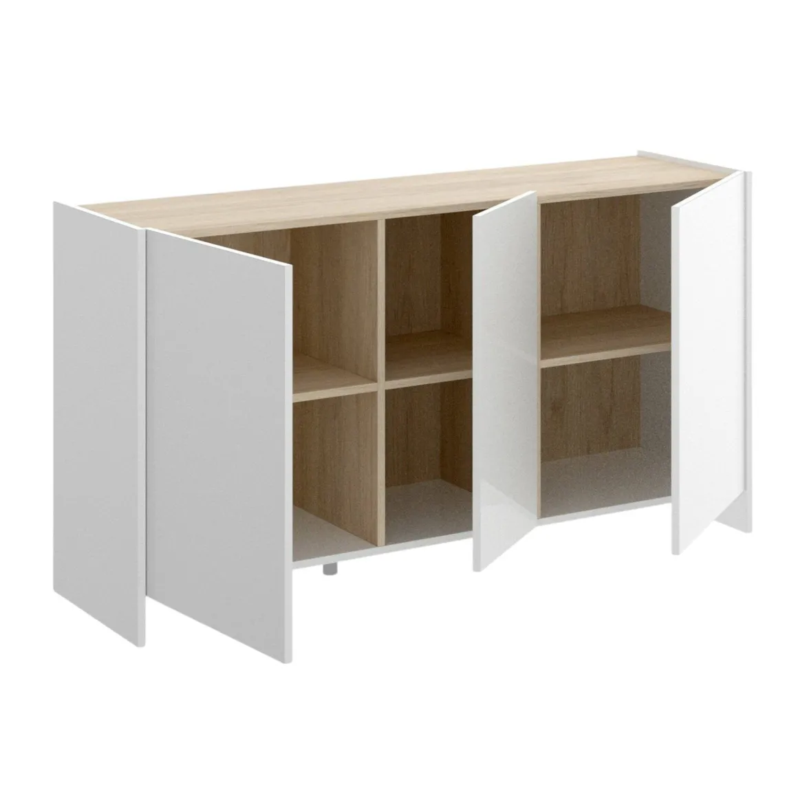 Credenza bianca e rovere 138x42x76h cm 3 ante - America