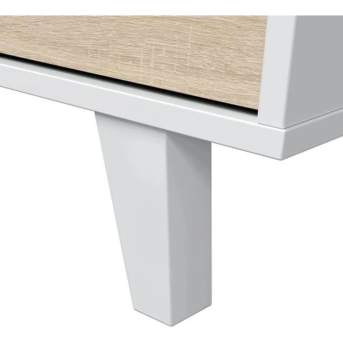 Cucina|Madie > Dmora Credenza bianca 154x41x75h cm 3 ante - Acrolorum Marrone Rovere, Bianco