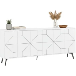 Credenza bianca 184x35x77h cm 6 ante - Africo