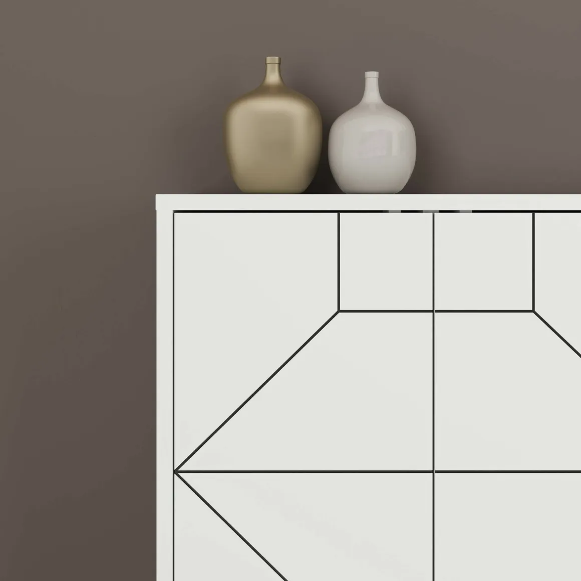Credenza bianca 184x35x77h cm 6 ante - Africo