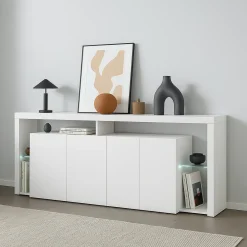 Credenza bianca 200x40x80h cm 3 ante - Andaleiv