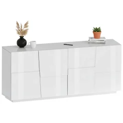 Cucina|Madie > Dmora Credenza bianca 200x44x86h cm 4 ante - Arda Bianco