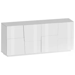 Cucina|Madie > Dmora Credenza bianca 200x44x86h cm 4 ante - Arda Bianco