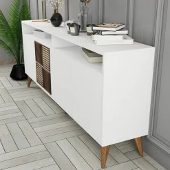 Credenza bianca 180x35x78h cm 4 ante - Benjamin