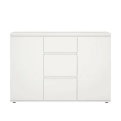 Credenza bianca 119x40x83h cm 2 ante e 3 cassetti - Zumpano