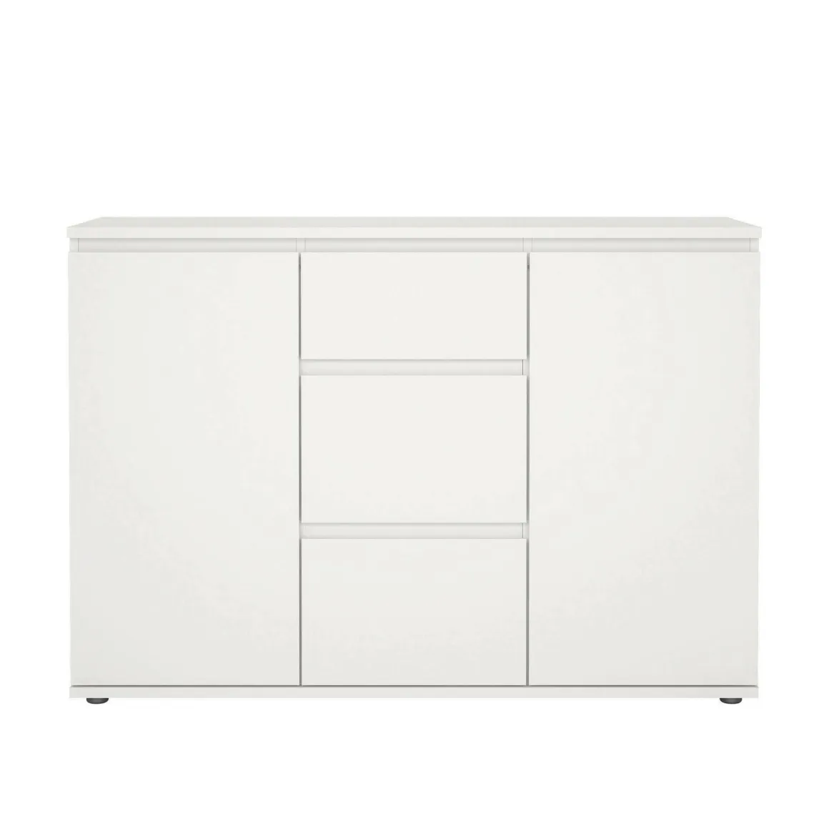 Credenza bianca 119x40x83h cm 2 ante e 3 cassetti - Zumpano