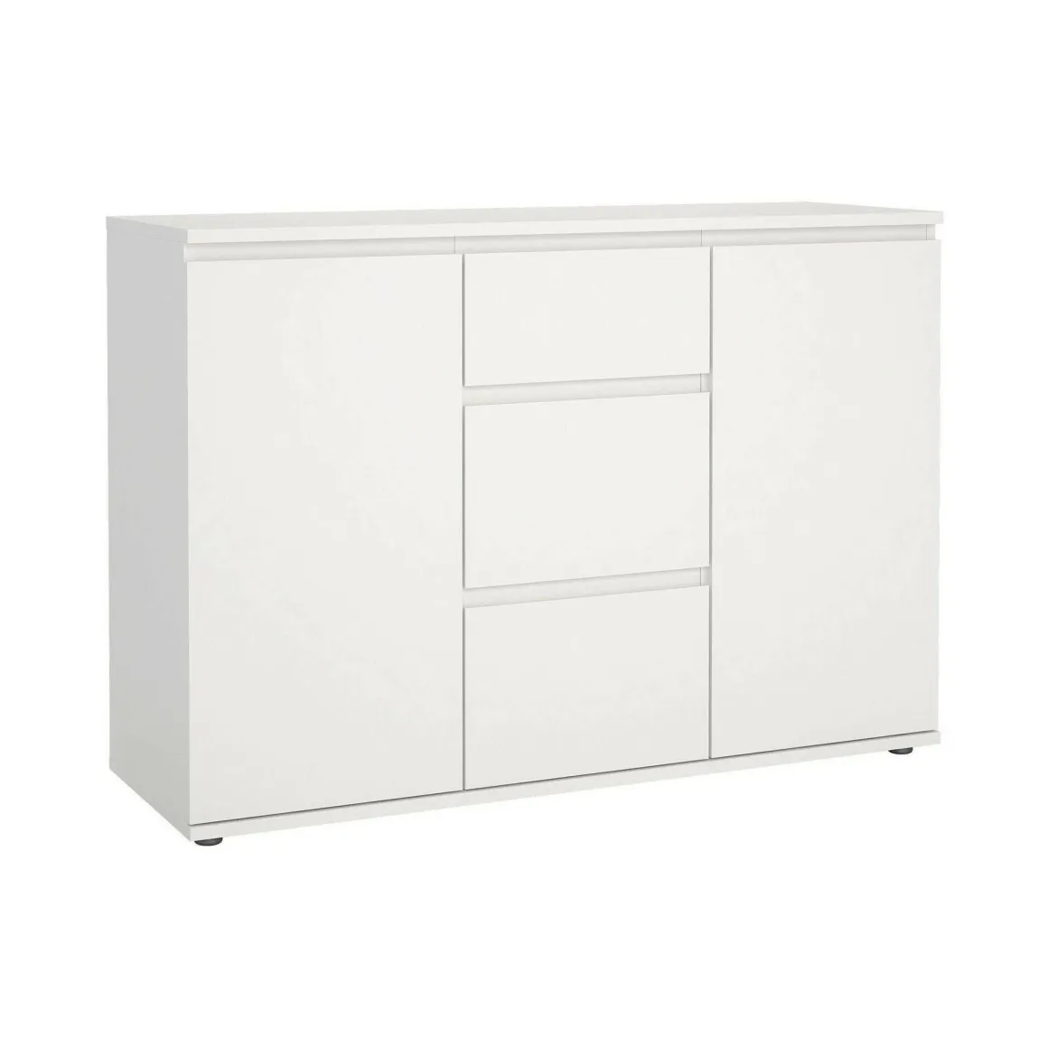 Credenza bianca 119x40x83h cm 2 ante e 3 cassetti - Zumpano