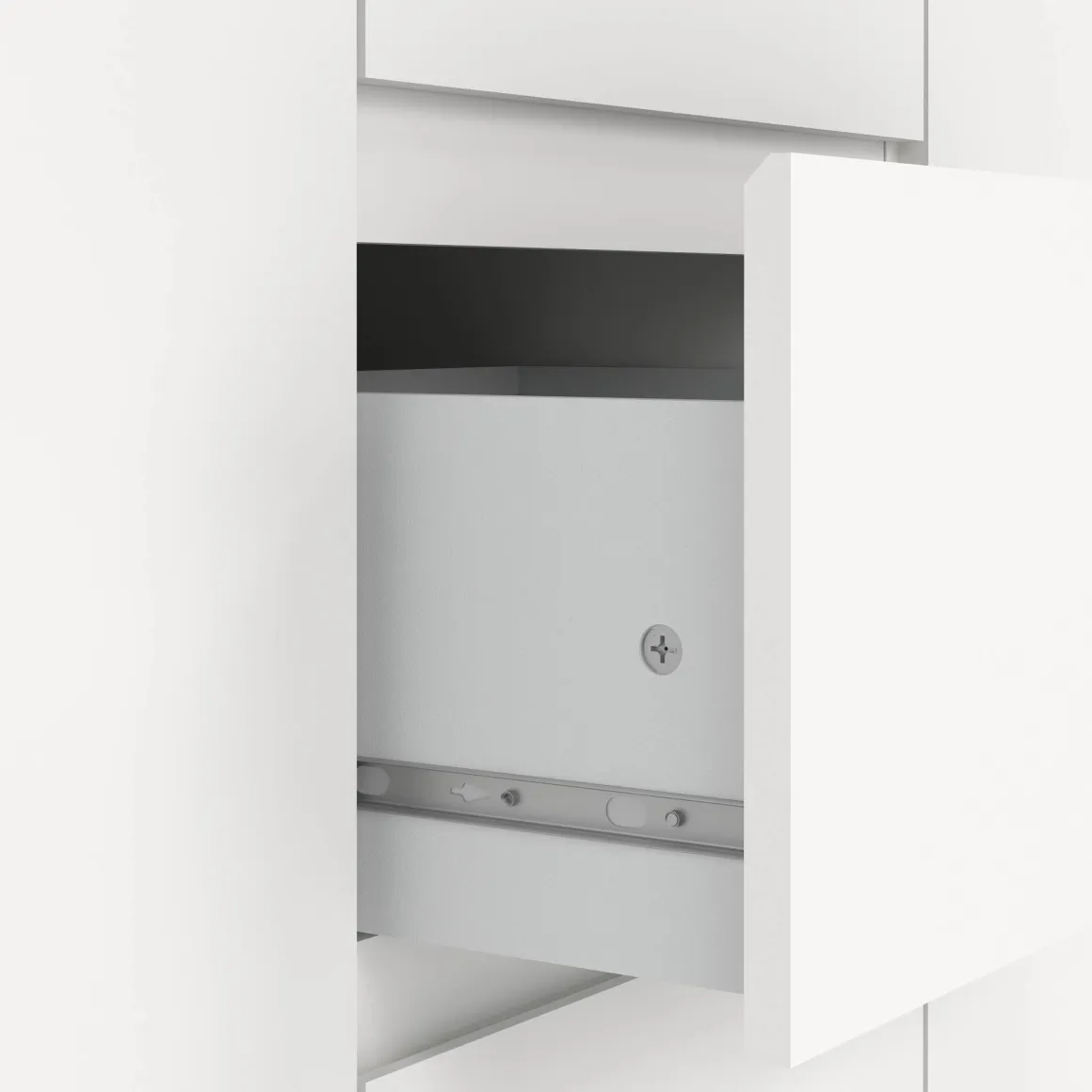 Credenza bianca 119x40x83h cm 2 ante e 3 cassetti - Zumpano