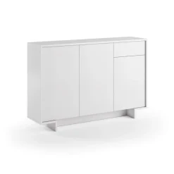 Credenza bianca 134x35x87h cm 3 ante e 1 cassetto - Arius