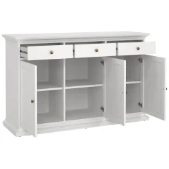 Credenza bianca 143x46x91h cm 3 ante e 3 cassetti - Asola