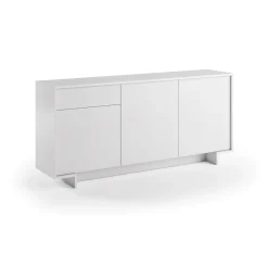 Madie|Credenze > Dmora Credenza bianca 178x40x113h cm 2 ante e 2 cassetti - Albinea Bianco