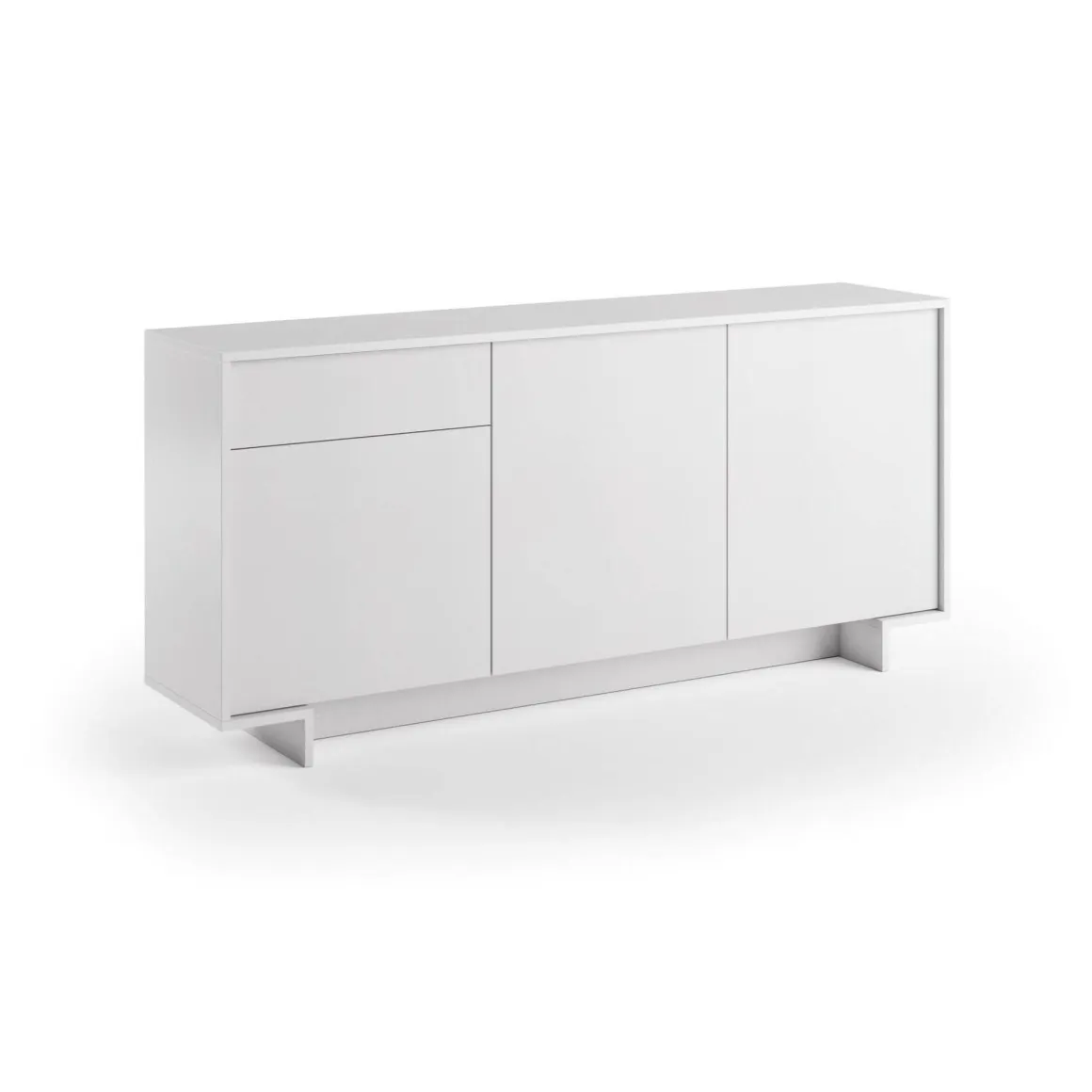 Madie|Credenze > Dmora Credenza bianca 178x40x113h cm 2 ante e 2 cassetti - Albinea Bianco