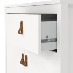 Madie|Credenze > Dmora Credenza bianca 82x38x79h cm 2 ante e 1 cassetto - Romagna Bianco